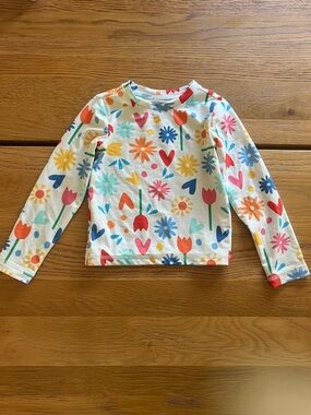 Floral Multicolor Print Leggings — White Base